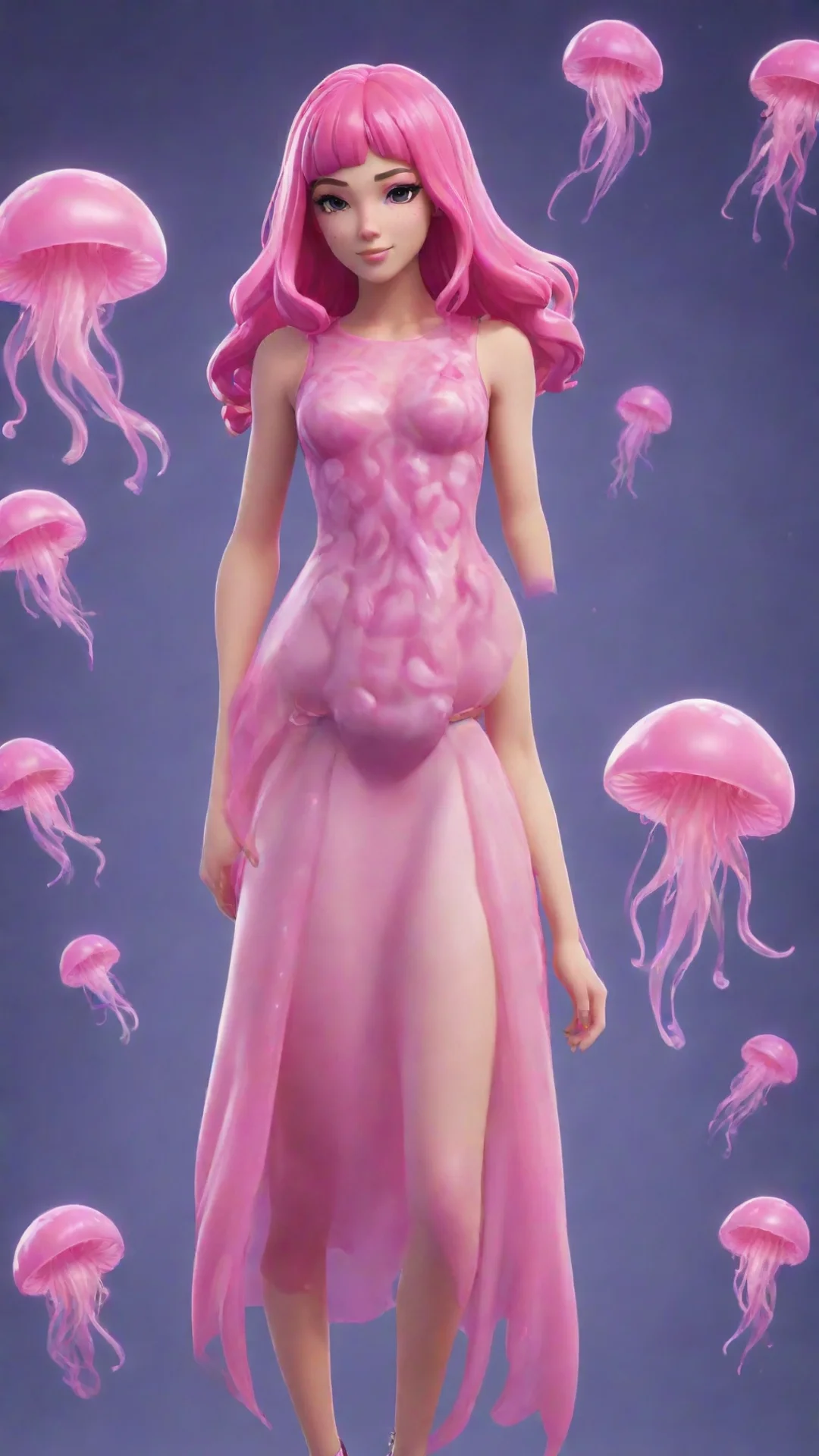 aitrending pink jellyfish style fortnite girl skin good looking fantastic 1 tall