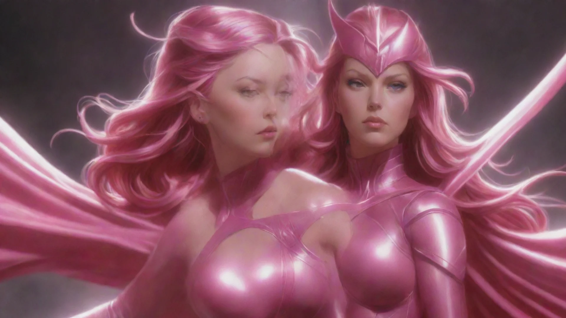 trending pink warrior princess by artist alex ross for the avengers marvel cinematic light photographic high detail realistic ren good looking fantastic 1 wide