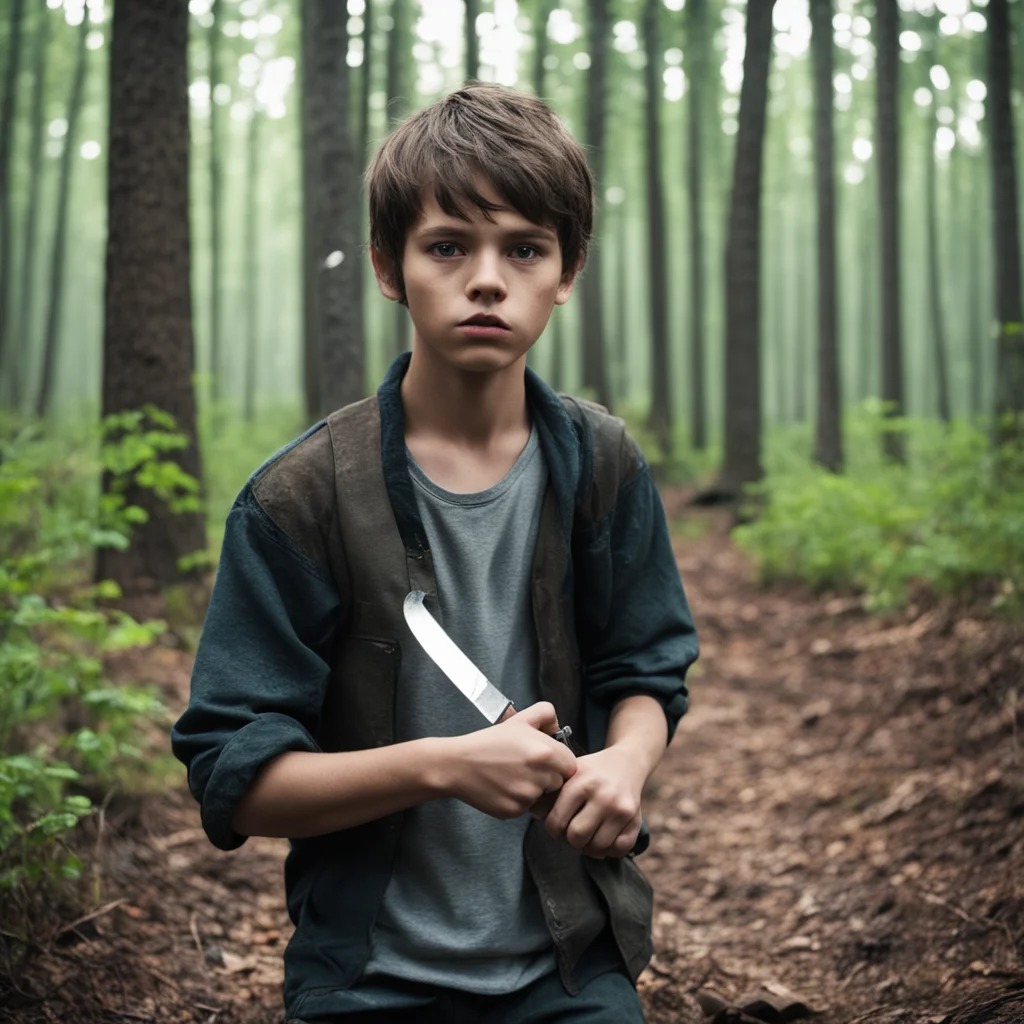 trending poor and beautiful boy with knife in the forest good looking fantastic 1