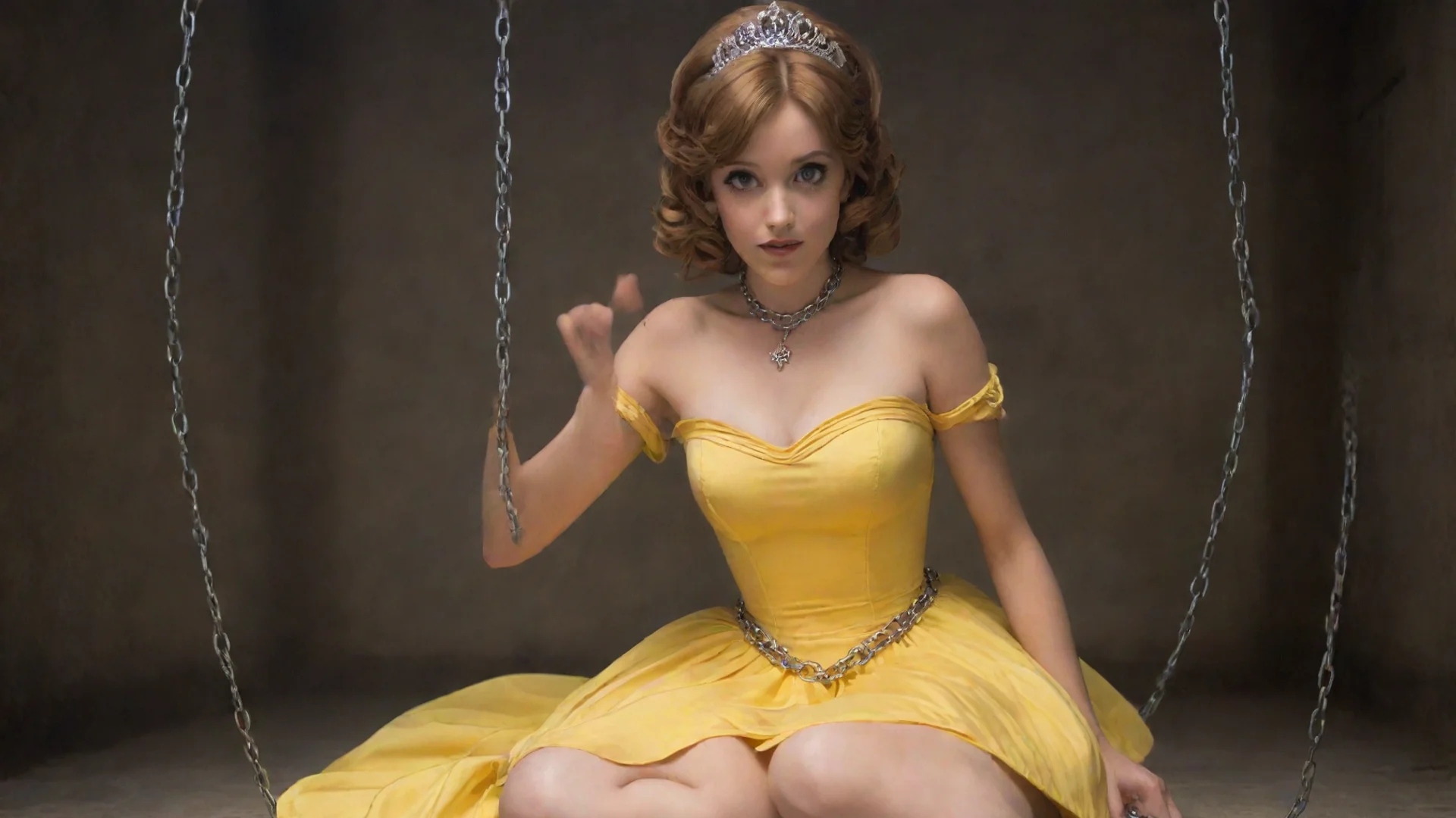 trending princess daisy restrained by chains in her yellow dress good looking fantastic 1 wide