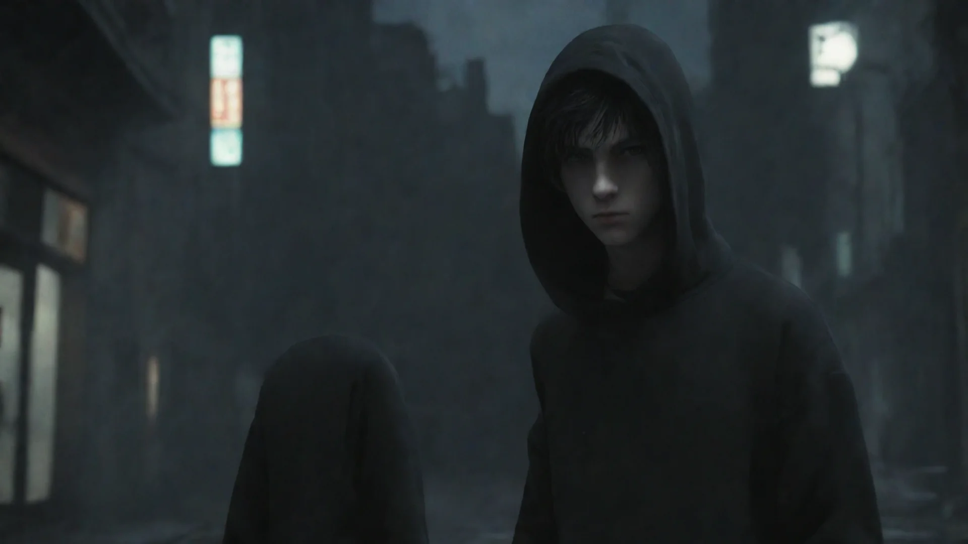 aitrending ps2%2C 1boy%2C black hoodie%2C closed face%2C dark city%2C black jeans good looking fantastic 1 wide