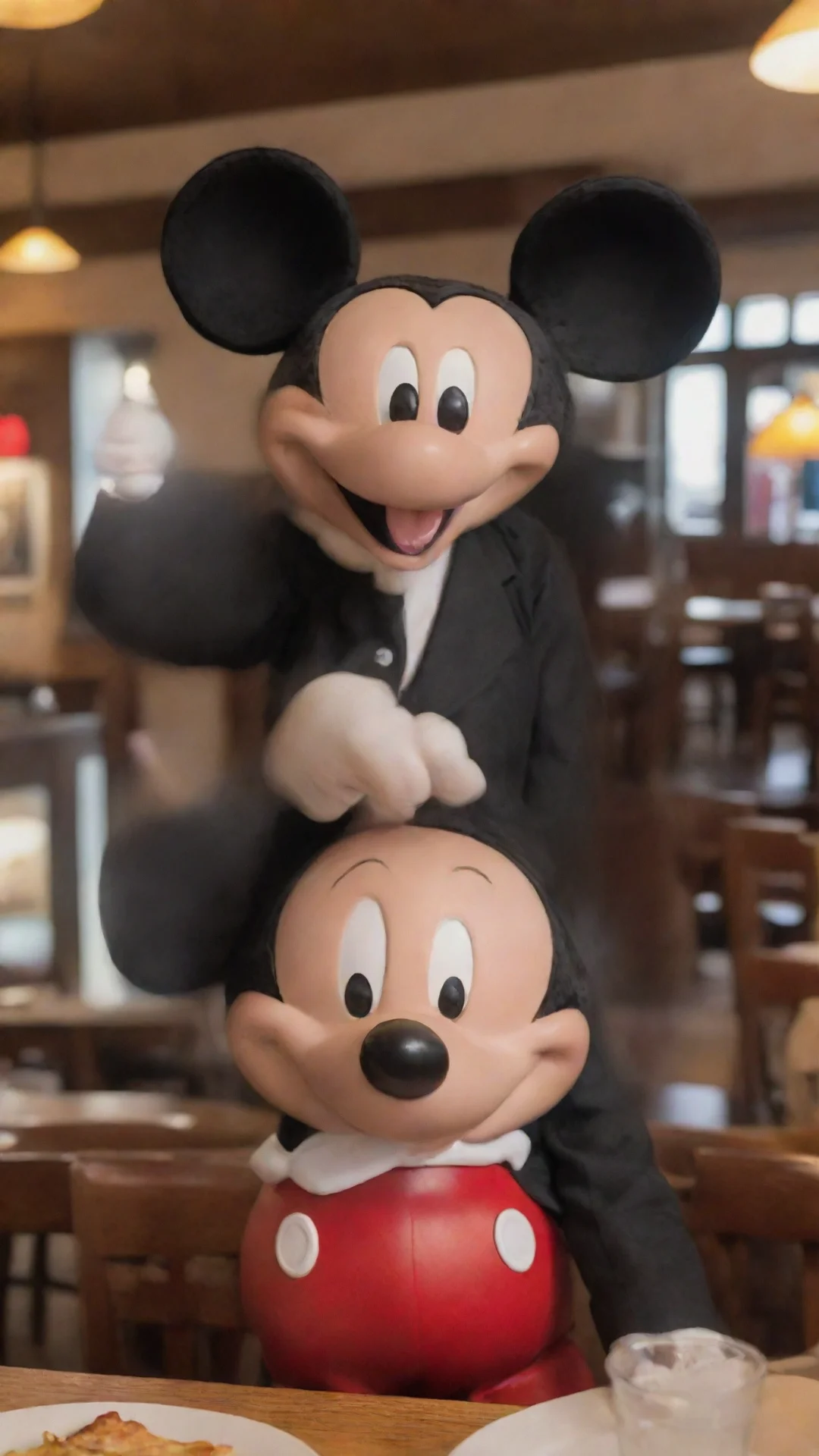 trending realistic mickey mouse at a restaurant good looking fantastic 1 tall