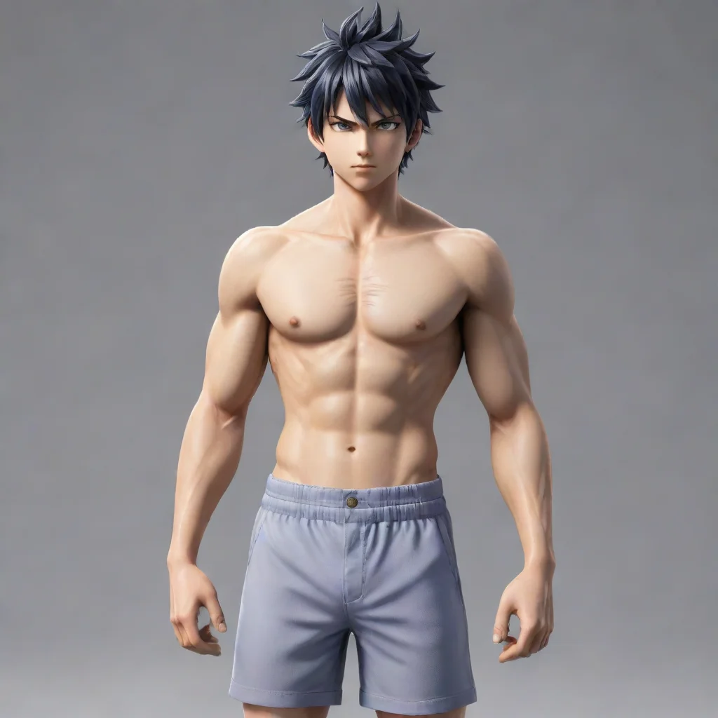 aitrending realistic render of gray fullbuster with chesthair%2C he seems to be of italian descent. he is wearing a tight pair of boxers with bulge  good looking fantastic 1