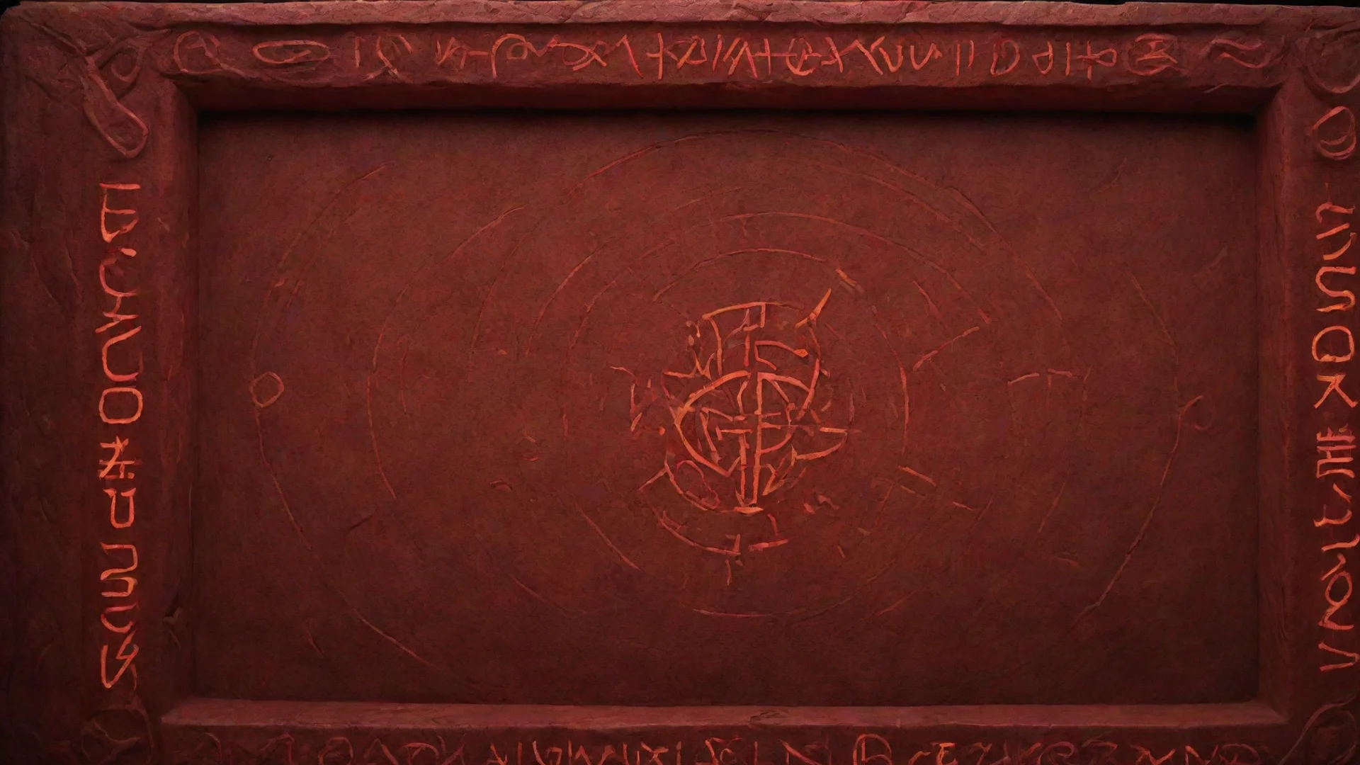 aitrending rectangular glowing red force field with demonic runes carved in the side good looking fantastic 1 wide