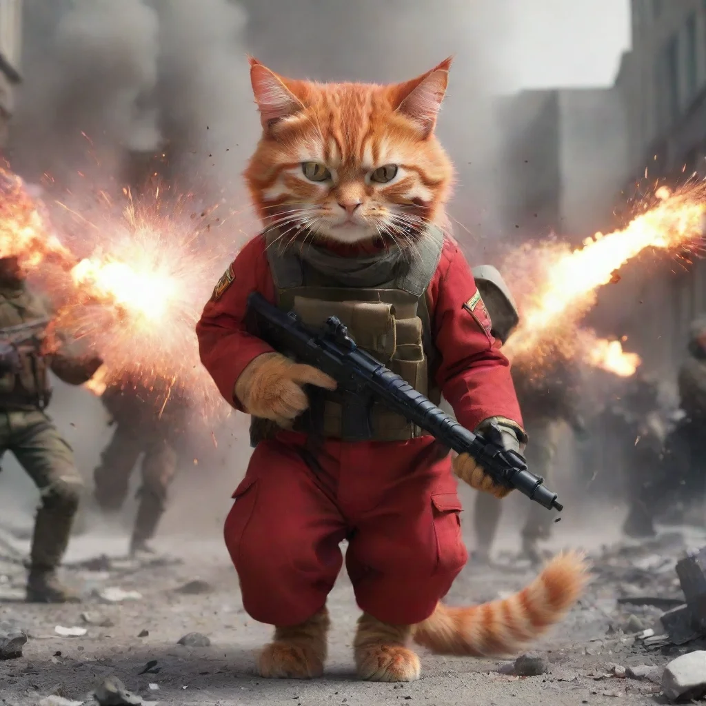 aitrending red cat soldier explosion good looking fantastic 1
