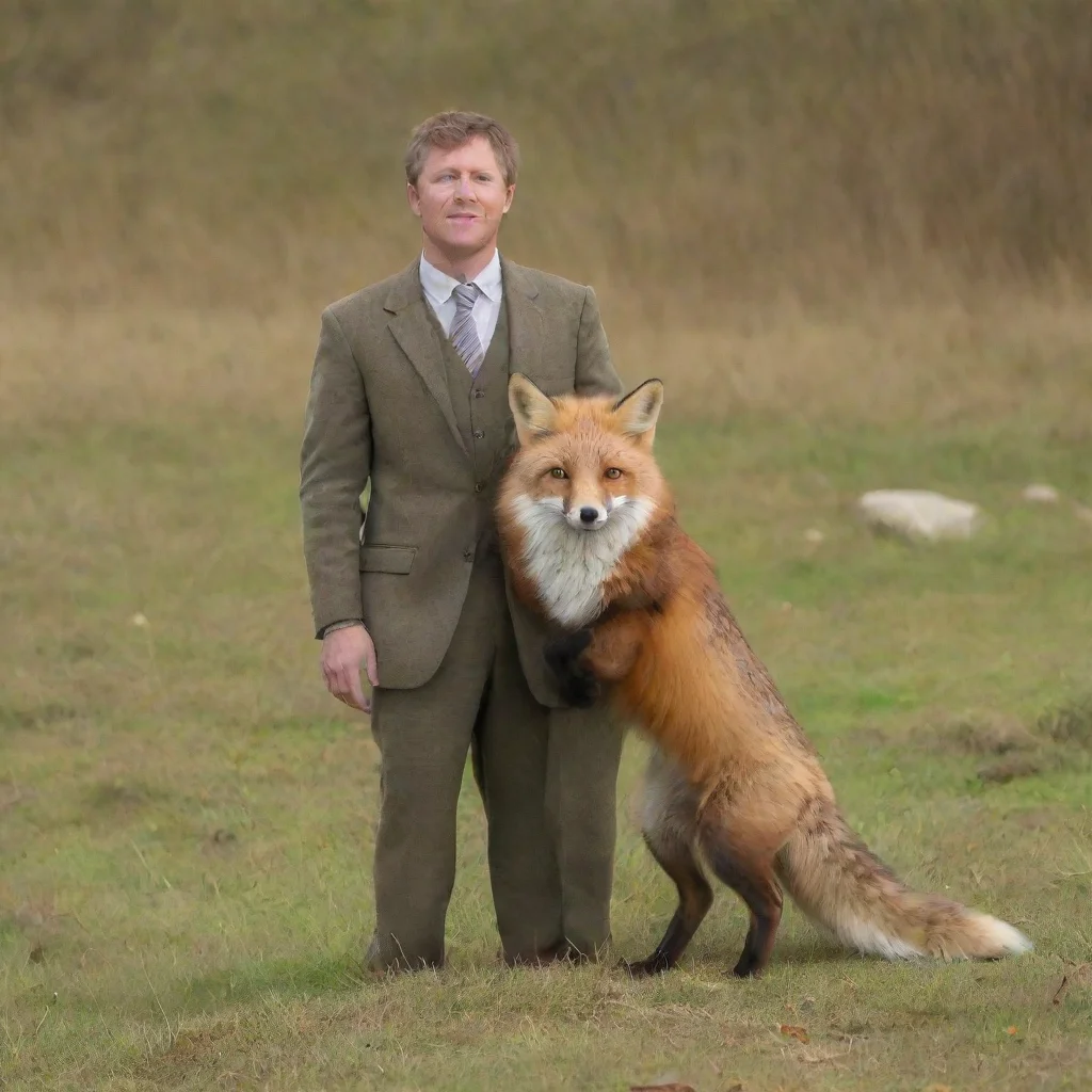 aitrending red fox mergin with human male good looking fantastic 1