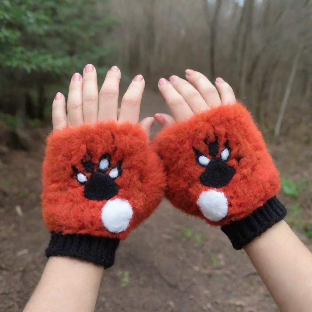 aitrending red fox paw mittens good looking fantastic 1