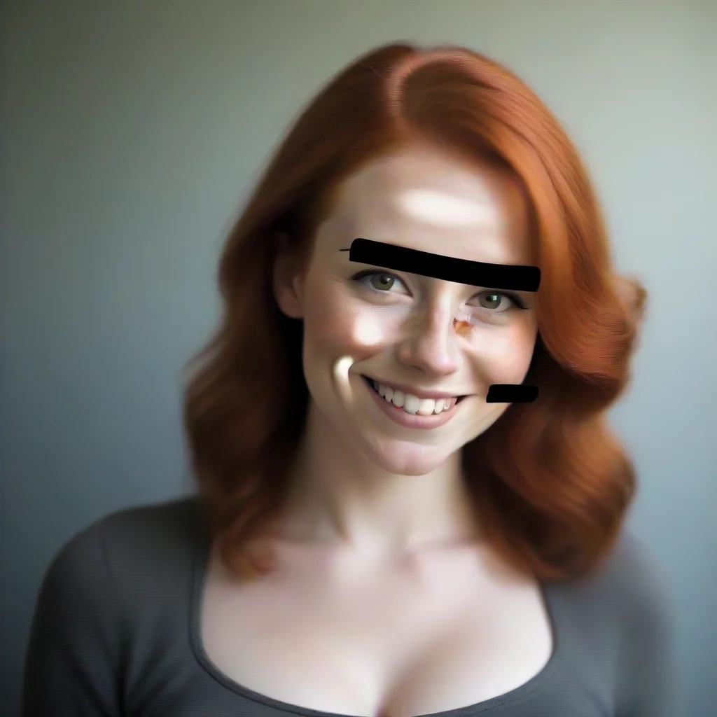 aitrending redhead 30 year old woman%2C large bust%2C smiling%2C vacant stare good looking fantastic 1