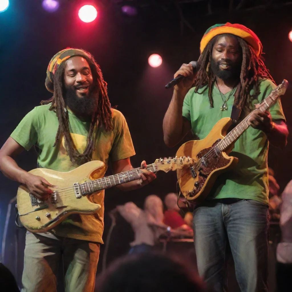 aitrending reggae band playing at the stage show good looking fantastic 1