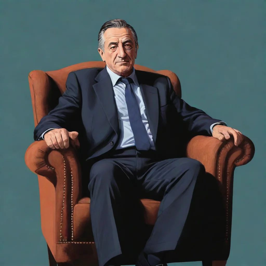 aitrending robert de niro sitting in an armchair%2C vector illustration style poster. good looking fantastic 1