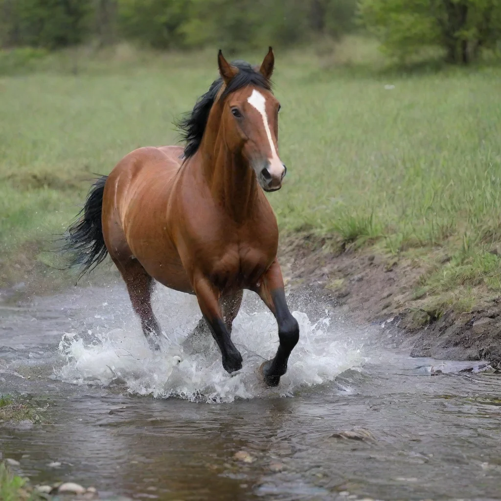 aitrending running horse in stream good looking fantastic 1
