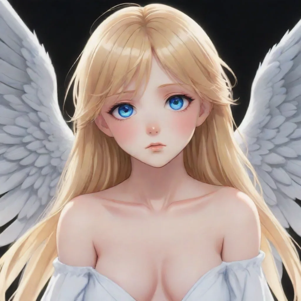 trending sad anime angel with blonde hair and blue eyes good looking fantastic 1