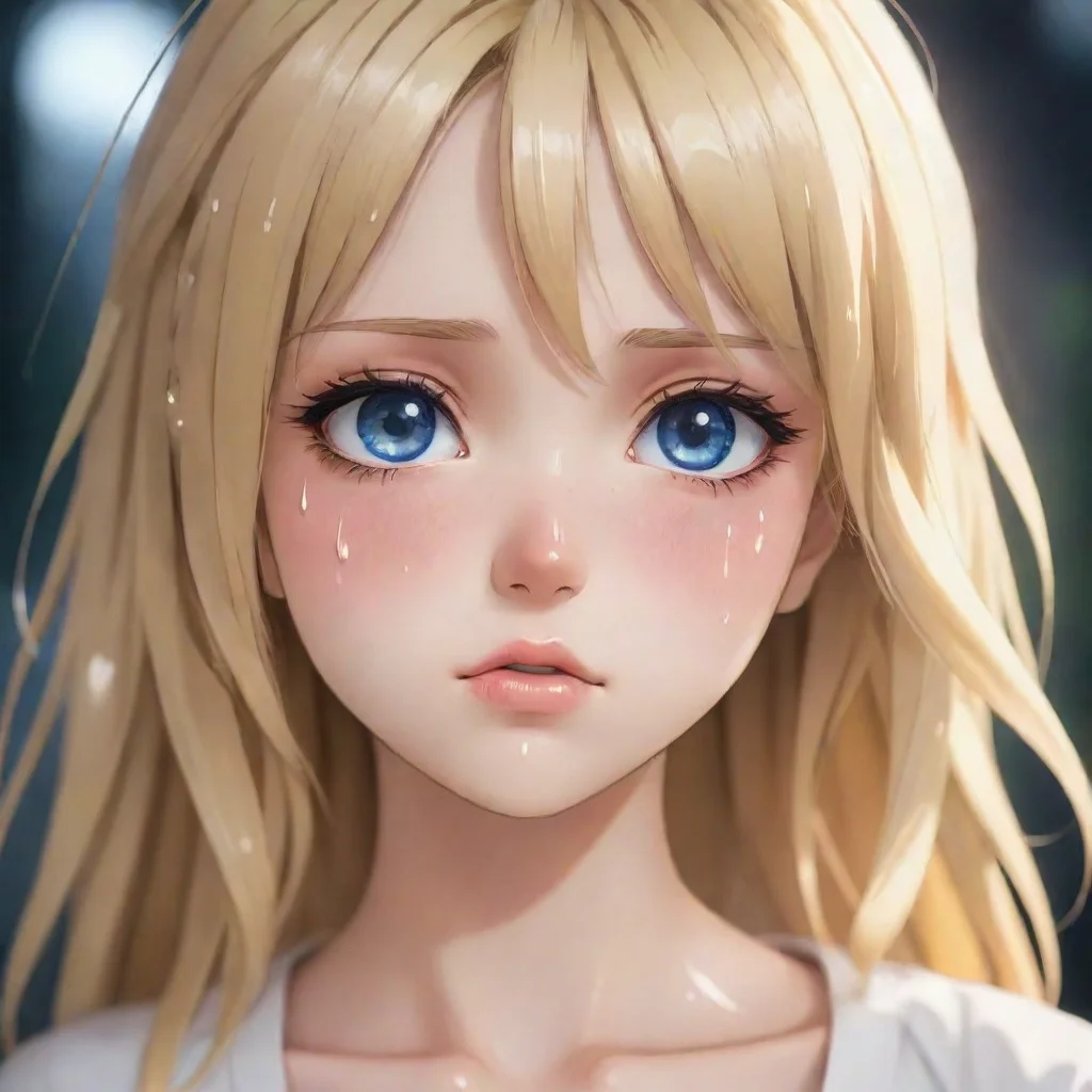 trending sad blonde anime girl with teardrops good looking fantastic 1