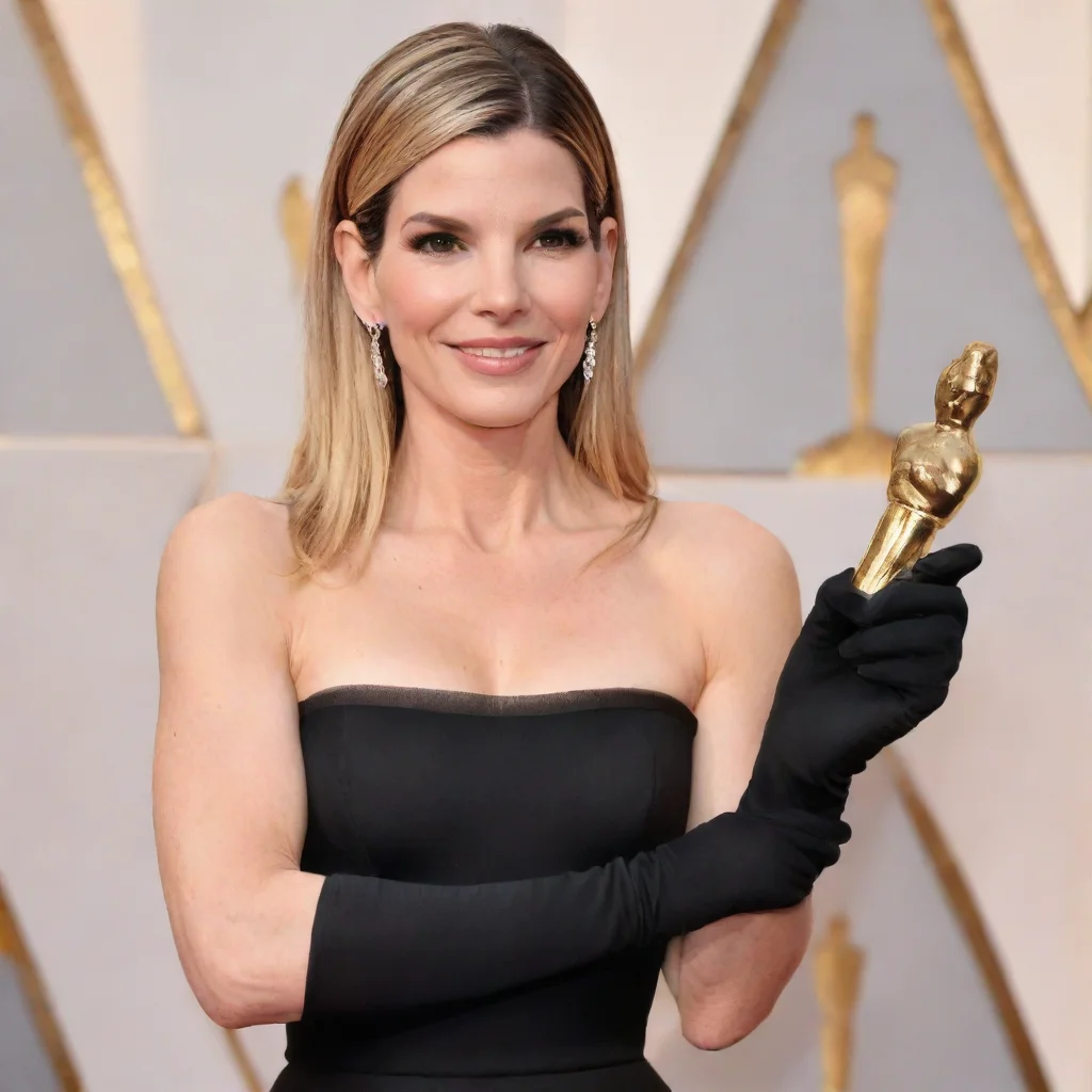 aitrending sandra annette bullock blonde hair at the oscars smiling with black gloves and gun  shooting   mayonnaise good looking fantastic 1