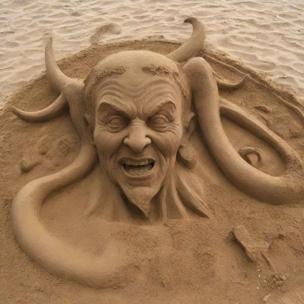 trending satan sand sculpture good looking fantastic 1