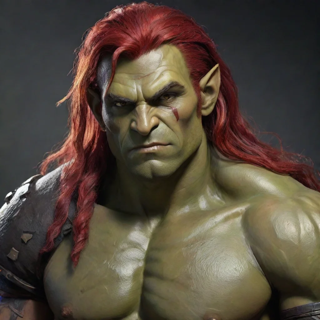 aitrending seductive half orc male with red hair good looking fantastic 1