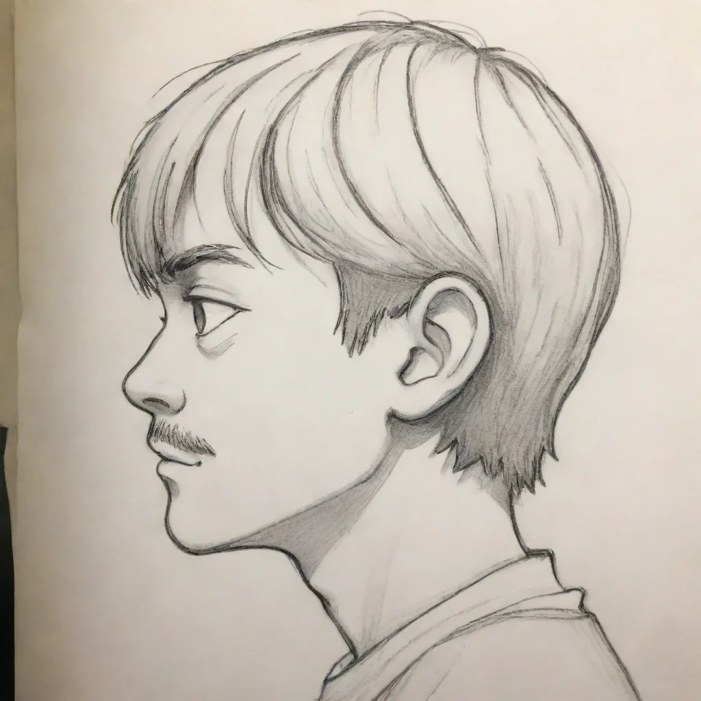 trending side view of a portrait head side face style of studio ghibli detail outline detail sketch slam dunk hayao miyazaki take good looking fantastic 1