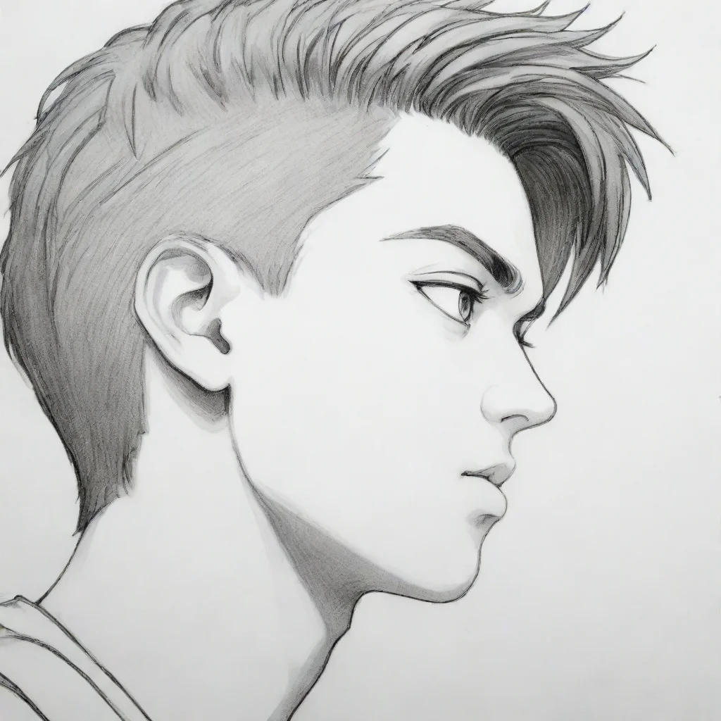 trending sideview of a head portrait detail outline detail sketch slam dunk anime manga comic good looking fantastic 1