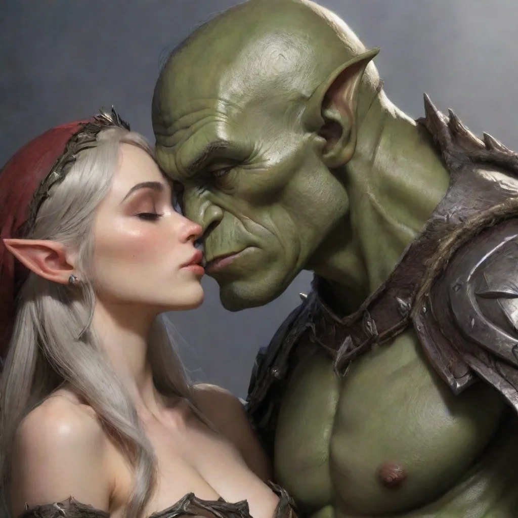 aitrending skinny elf kissing with orc king good looking fantastic 1