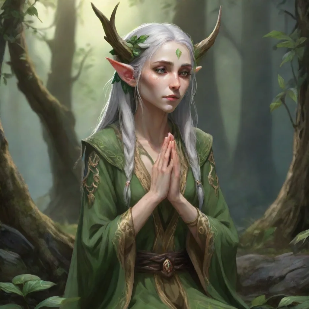 aitrending skinny high elf female druid praying good looking fantastic 1