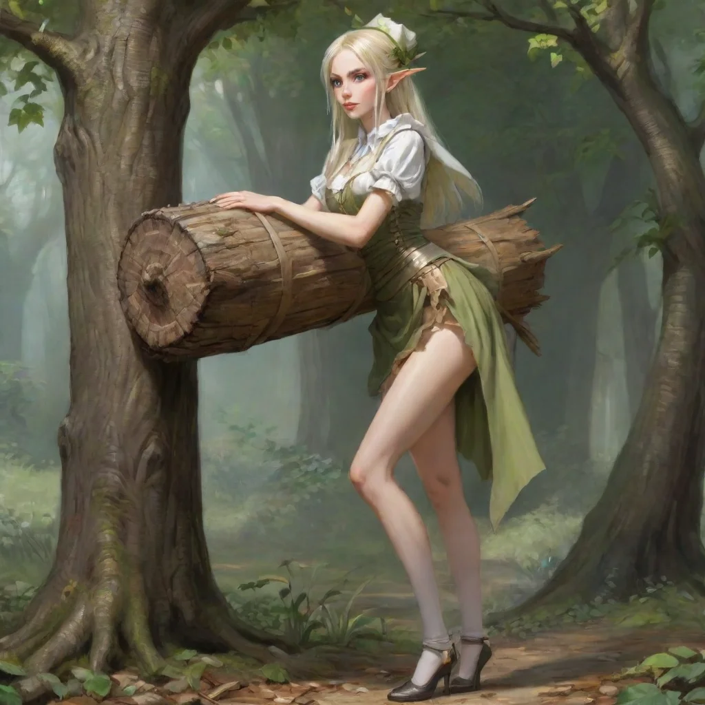 trending skinny high elf maid pulling heavy trunk good looking fantastic 1