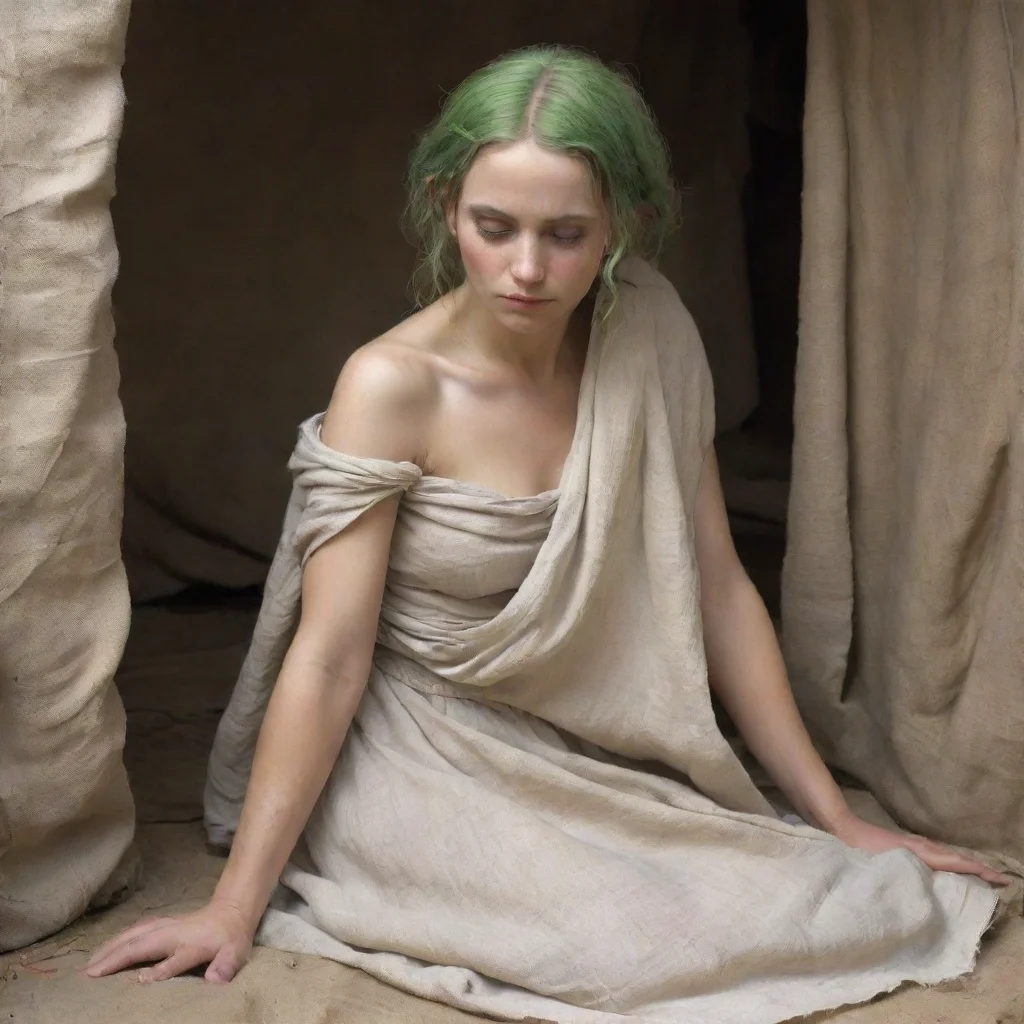 aitrending slave elf woman worn out linen cloth shy good looking fantastic 1