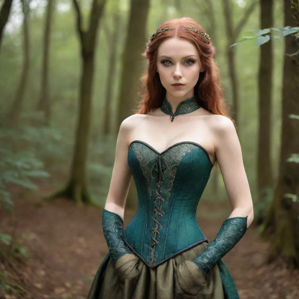 trending slim elven royal lady with super small waist and a tight laced waist corset good looking fantastic 1