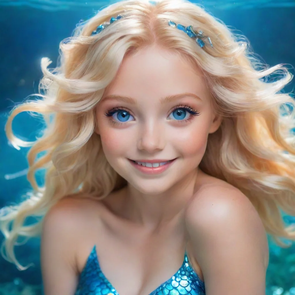 trending smiling blonde angel mermaid with blue eyes smiling good looking fantastic 1
