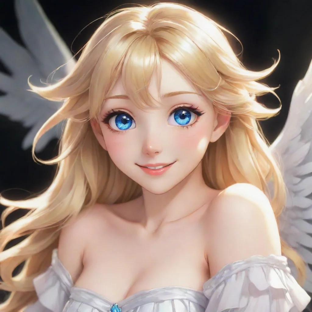 aitrending smiling blonde anime angel with blue eyes good looking fantastic 1