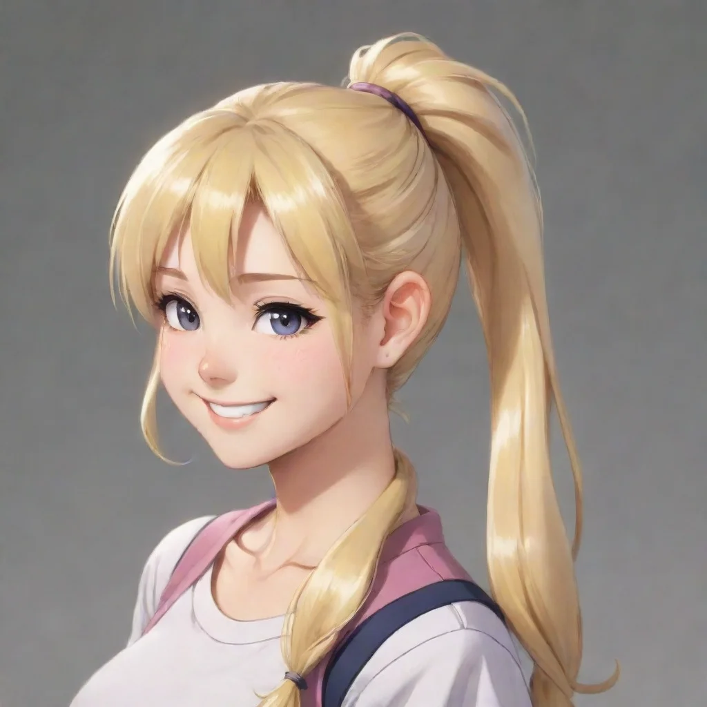 aitrending smiling blonde anime girl with a ponytail good looking fantastic 1