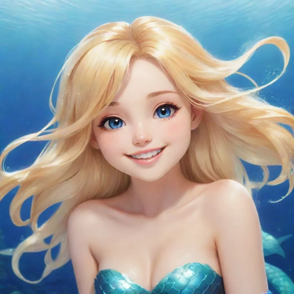 trending smiling blonde anime mermaid good looking fantastic 1