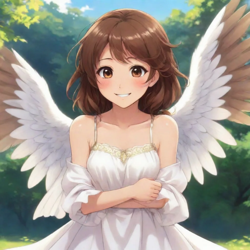 aitrending smiling brown haired anime angel good looking fantastic 1