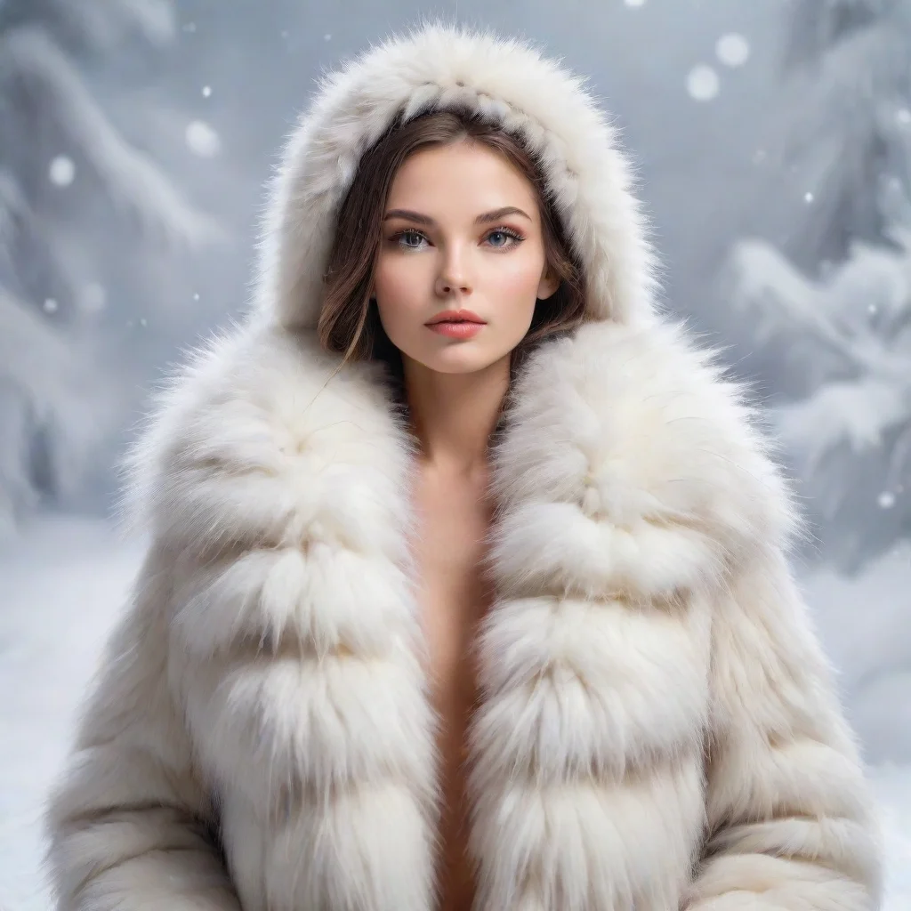 trending snowy background a human covered in realistic mink fur good looking fantastic 1