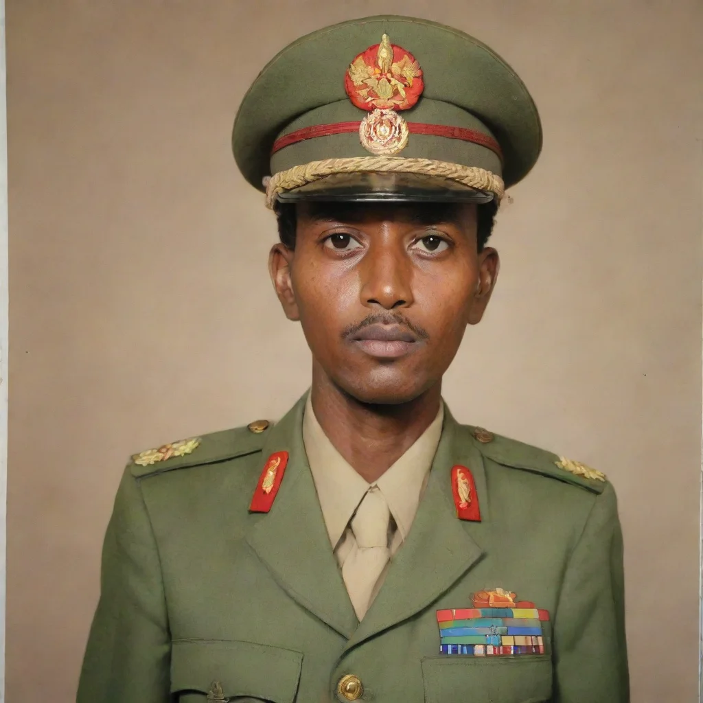 aitrending somali ethiopian in ccp military general uniform. in a ccp propaganda poster good looking fantastic 1