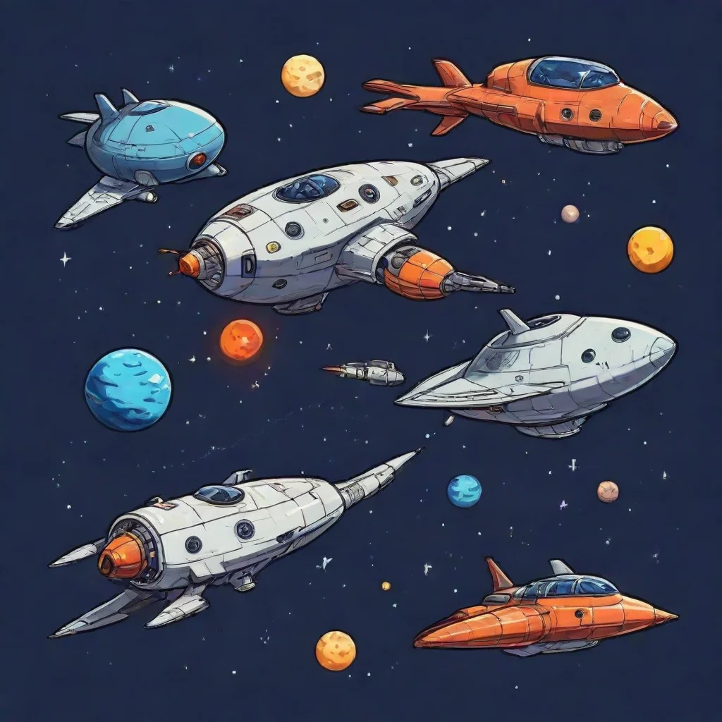 aitrending spaceships ink cartoon style art  good looking fantastic 1