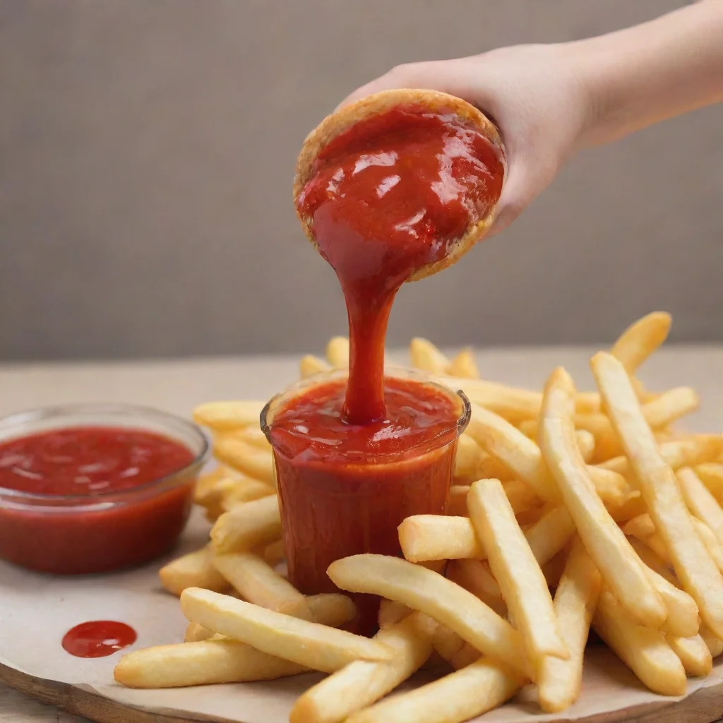 aitrending sparking ketchup with fries  good looking fantastic 1