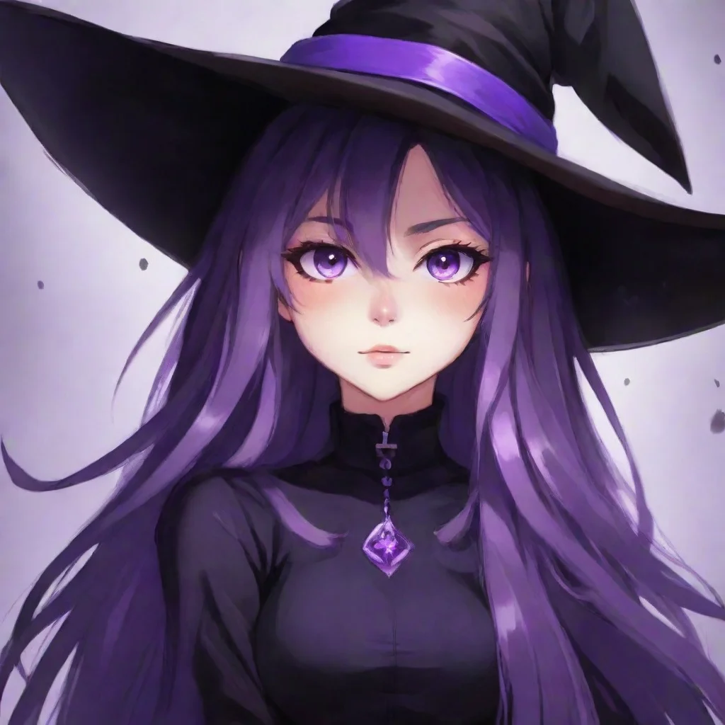 trending speedpaint of a a dark witch anime with purple long hair with witch theme clothing and a witch hat good looking fantastic 1