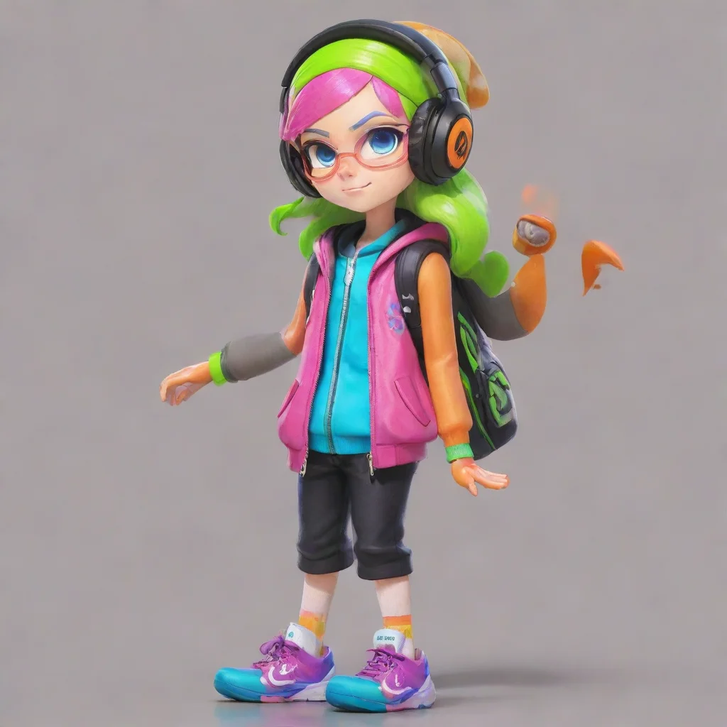 aitrending splatoon rose he%E2%80%99s a inkling boy wearing a jacket with a high viz vest on and he%E2%80%99s wearing headphones and trainers good looking fantastic 1