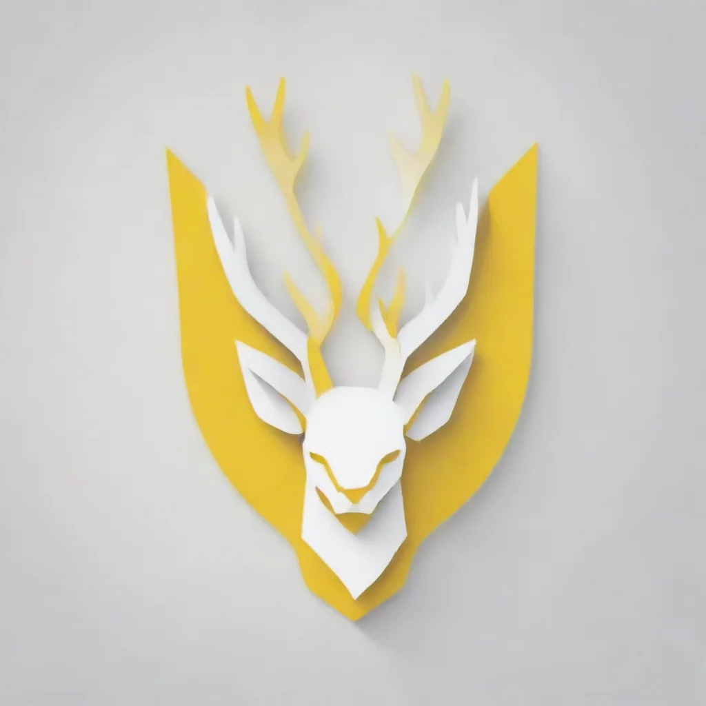 aitrending ssg logo%2C deer head%2C blanc white and yellow colours good looking fantastic 1