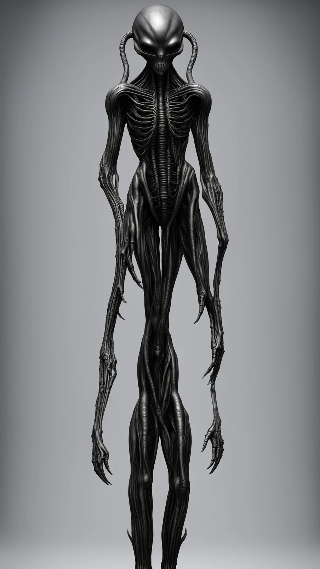aitrending standing t pose  giger alien  detailed skin symmetrical  good looking fantastic 1 tall