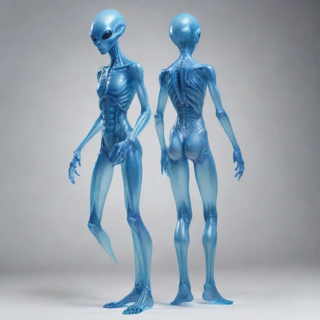 trending standing tall alien blue transparent skin  good looking fantastic 1