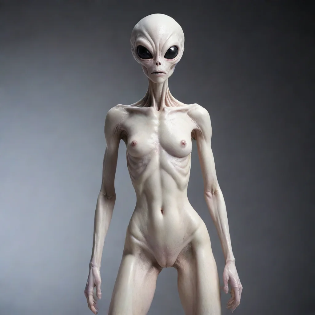 aitrending standing tall alien pale skin frontal arms apart  good looking fantastic 1
