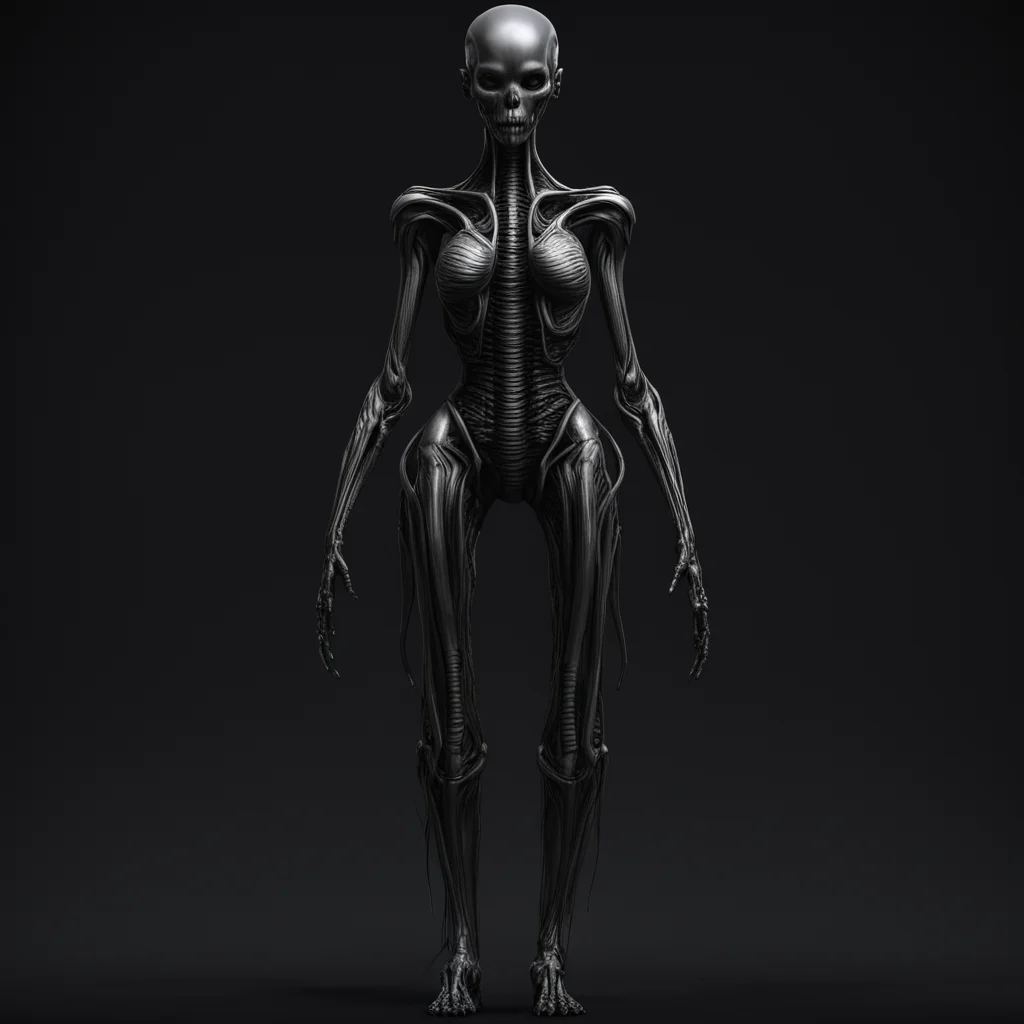 aitrending standing tall female humanoid giger dark background good looking fantastic 1