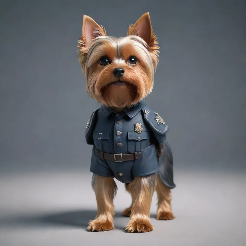 aitrending standing yorkshire terrier trooper staring directly into the camera in focus concept art ultra detailed trending on artstation 35mm good looking fantastic 1