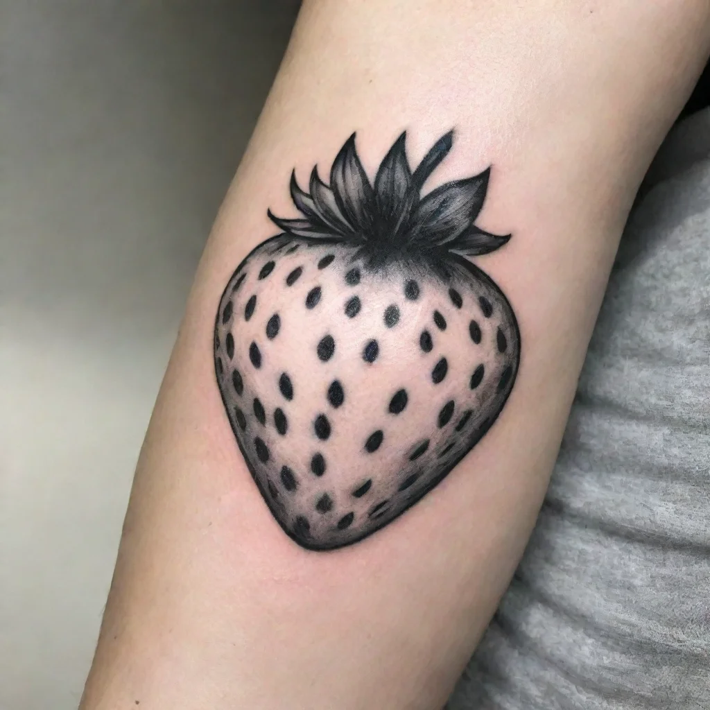 aitrending strawberry fine line black and white tattoo good looking fantastic 1