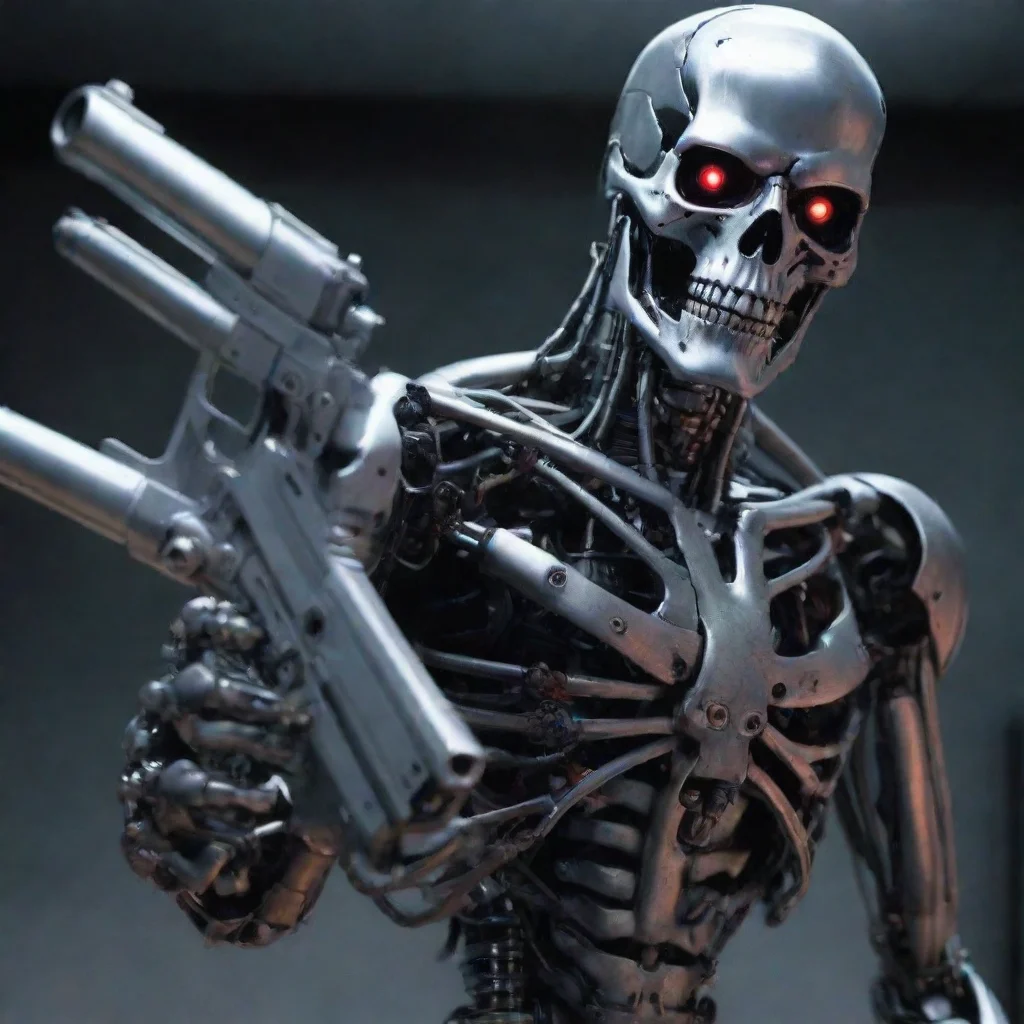 trending terminator bot kill bot robot death skullface scary deadly gun arm hd aesthetic trending good looking fantastic 1