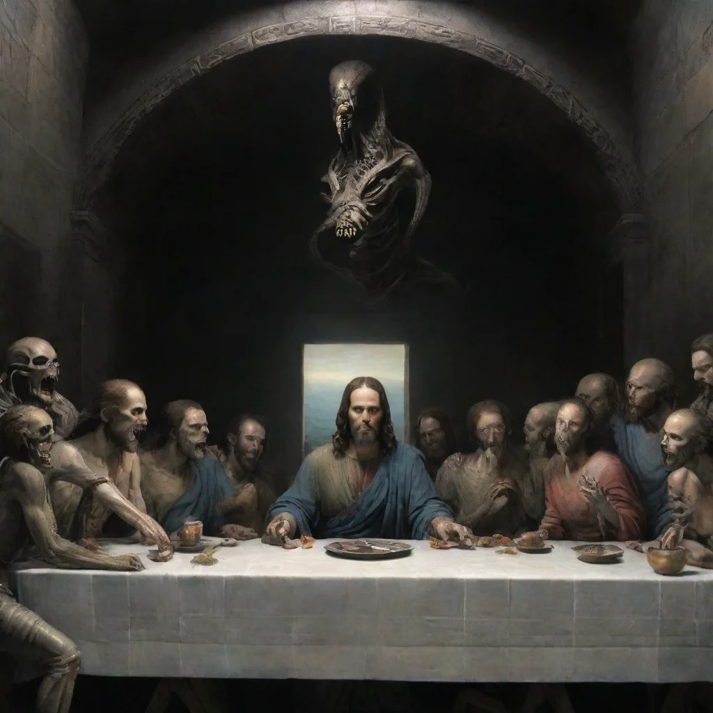 aitrending the picture of the last supper where jesus is a xenomorph good looking fantastic 1