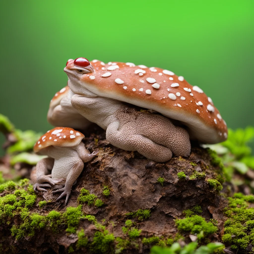 aitrending toad asleep on mushroom top good looking fantastic 1
