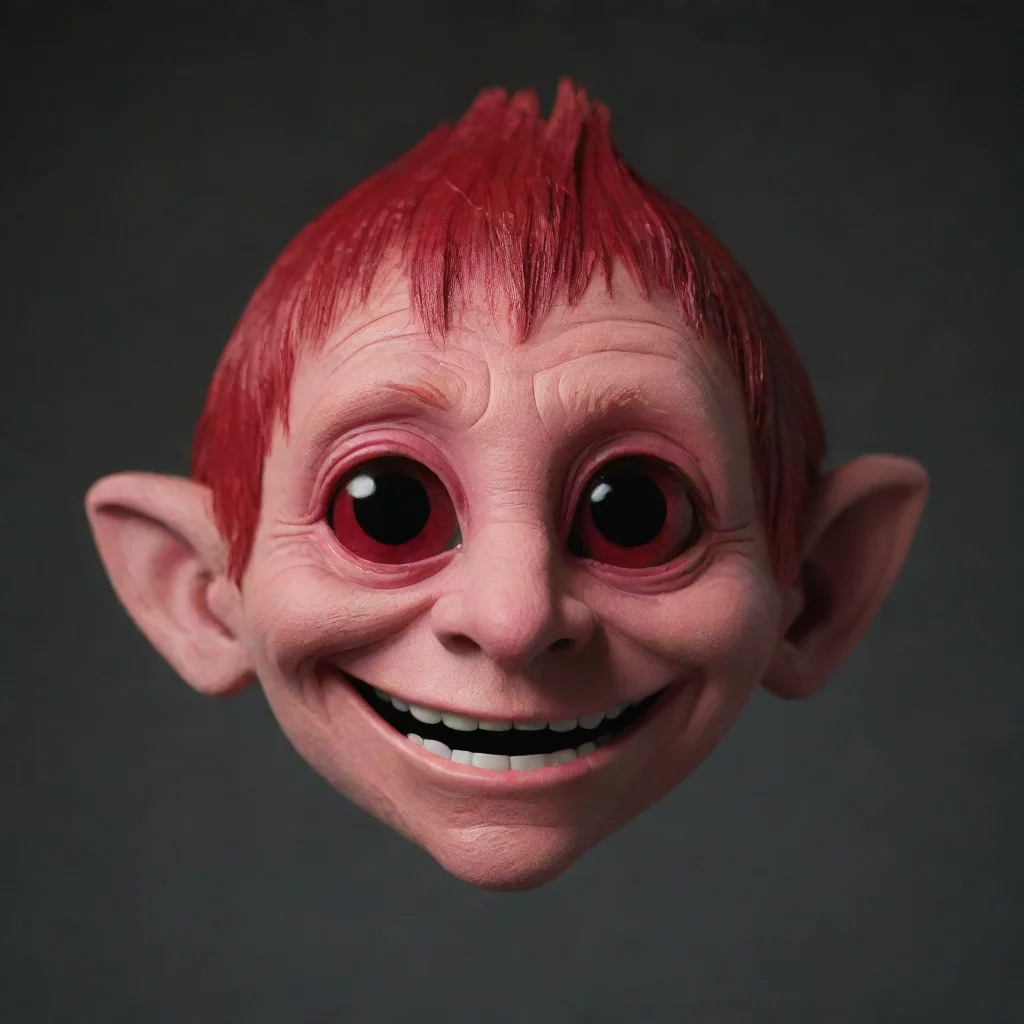trending troll face meme clay realistic ruby eyesdark background good looking fantastic 1