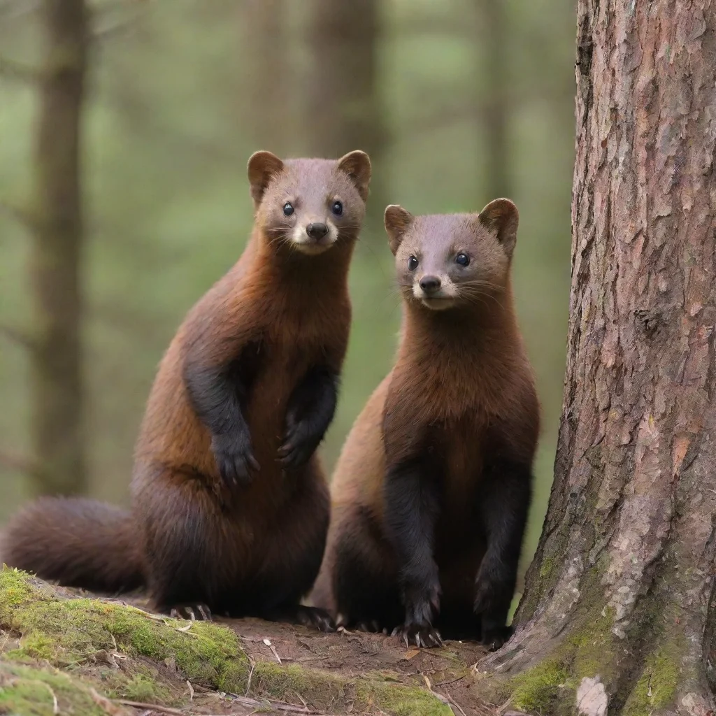 aitrending two giant pine martens standing together good looking fantastic 1